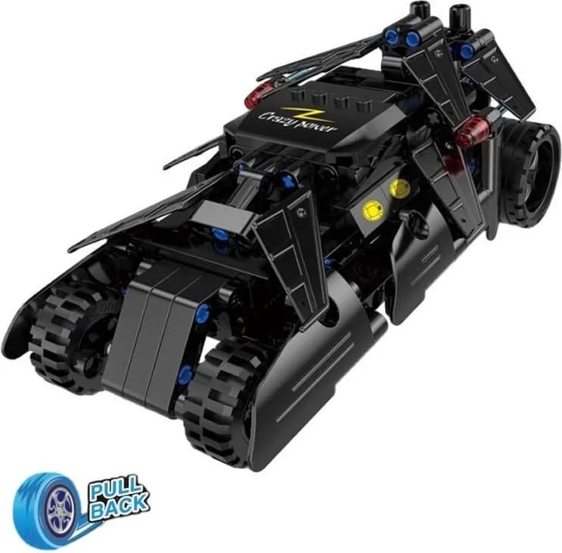 educatieve bouwset -Pull back batmobiel - technisch bouwpakket by CaDA in Zwart – product photo