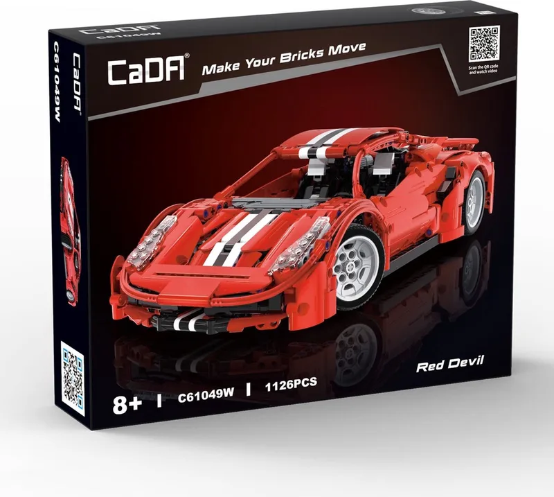 Red Devil Coupe Series Classical Sports Car (RC) - Supercar - 1:12 - Cada C61049W - Compatible met de grote merken - Motoren, accu, afstandsbediening - 1126 onderdelen by CaDA in Rood – product photo
