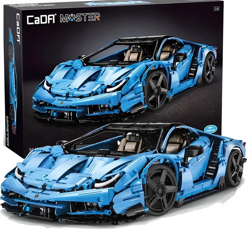 Supercar Series: Master Series Moc Supercar - Cada C61041W - Compatible met de bekende merken - Bouwset, constructieset - Supercar - 3842 onderdelen van CaDA in Blauw – productfoto