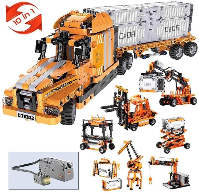 technische bouwset - Havenwerk bouwdoos (10in1) by CaDA in Zwart – product photo
