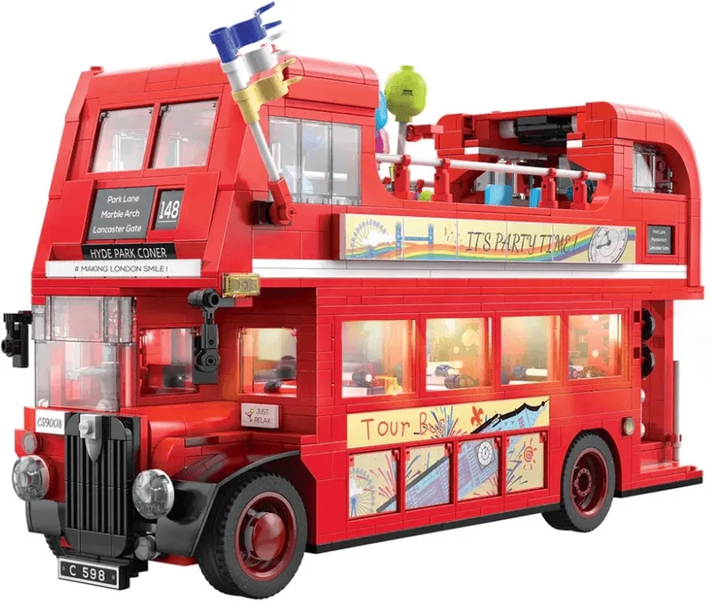technische bouwset - London Tour Bus bestaande uit 1770 onderdelen - technisch speelgoed de CaDA en Rood – photo du produit