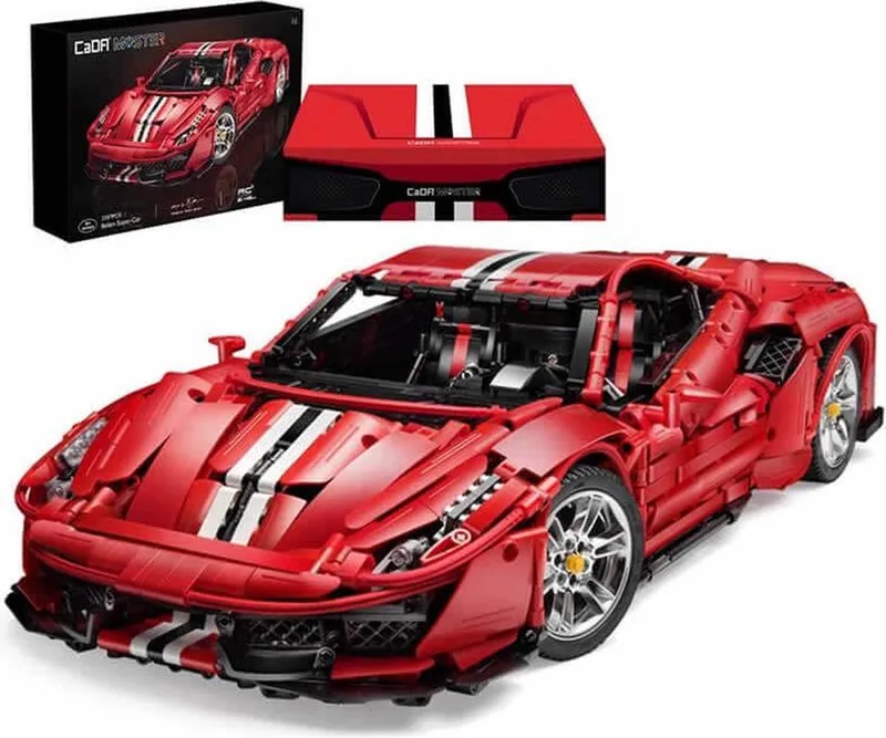 XXL Supercar bouwset - Ferrari 488 Pista bouwpakket de CaDA en Rood – photo du produit