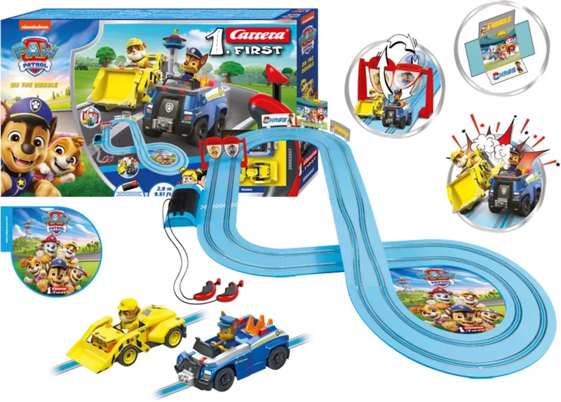 FIRST Racebaan - First PAW Patrol - On the Double - Chase vs. Rubble - 2,4m by Carrera in Multicolour – product photo
