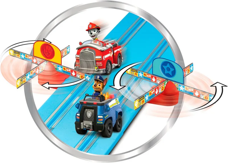 FIRST Racebaan - First PAW Patrol - R 'N' Rescue - Chase vs. Marshall - 3,5m - met licht, geluid en muziek van Carrera in Meerkleurig – productfoto 2 van 5