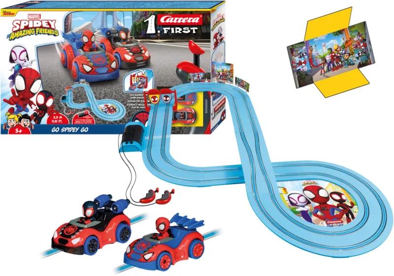 FIRST Racebaan - First Spidey Amazing Friends - Go Spidey Go! - Spidey vs. Spin - 2,9m från Carrera i Flerfärgad – produktbild