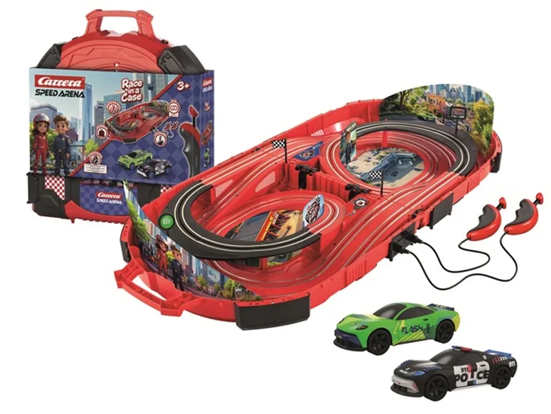 FIRST Racebaan - Speed Arena - Police Chase - Koffer - Green Rr - Speed Police - 2,77m Lang de Carrera en Vert – photo du produit