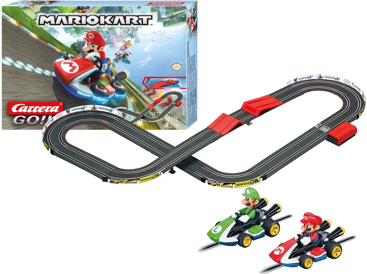 Go!!! Racebaan - GO!!! Mario Kart - Mario vs. Luigi - 4,3m van Carrera in GO!!! Mario Kart – Mario vs. Luigi – 4, 3m – productfoto