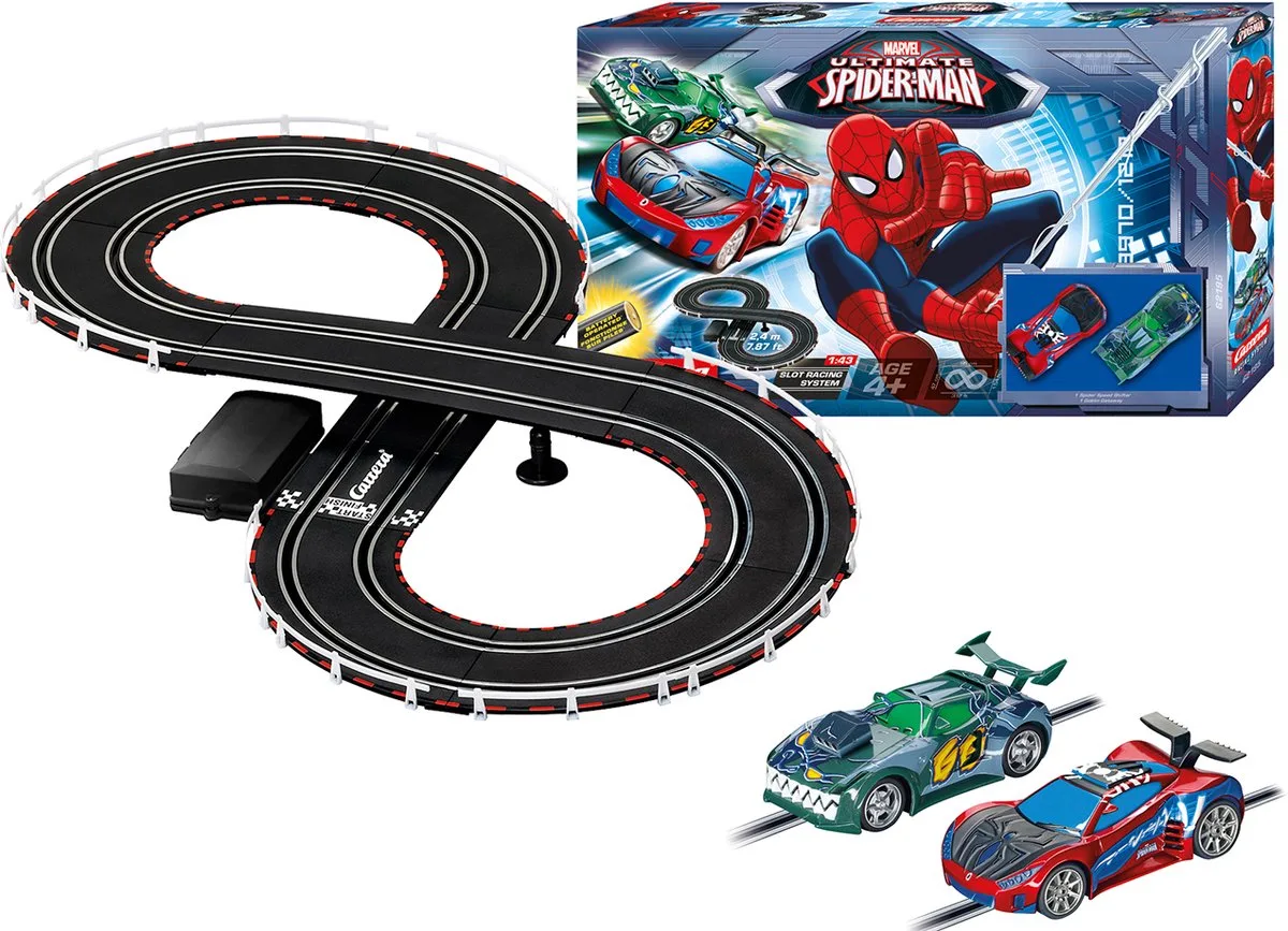 Go!!! Racebaan - GO!!! Marvel Ultimate Spider-Man - Spider-Man vs. Green Goblin - 2,4m de Carrera en GO!!! Marvel Ultimate Spider-Man – Spider-Man vs. Green Goblin – 2, 4m – photo du produit