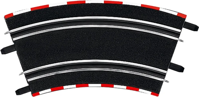 Go!!! Racebaanonderdeel - GO!!! Bocht 2/45° stukken - 226mm lang - 4 Baandelen onderdeel de Carrera en Multicolore – photo du produit