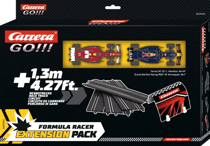 Go!!! Racebaanonderdeel - GO!!! Formule 1 Uitbreidingsset - Red Bull Racing vs. Ferrari - 1,3m. - 4 Baandelen onderdeel by Carrera in Red – product photo