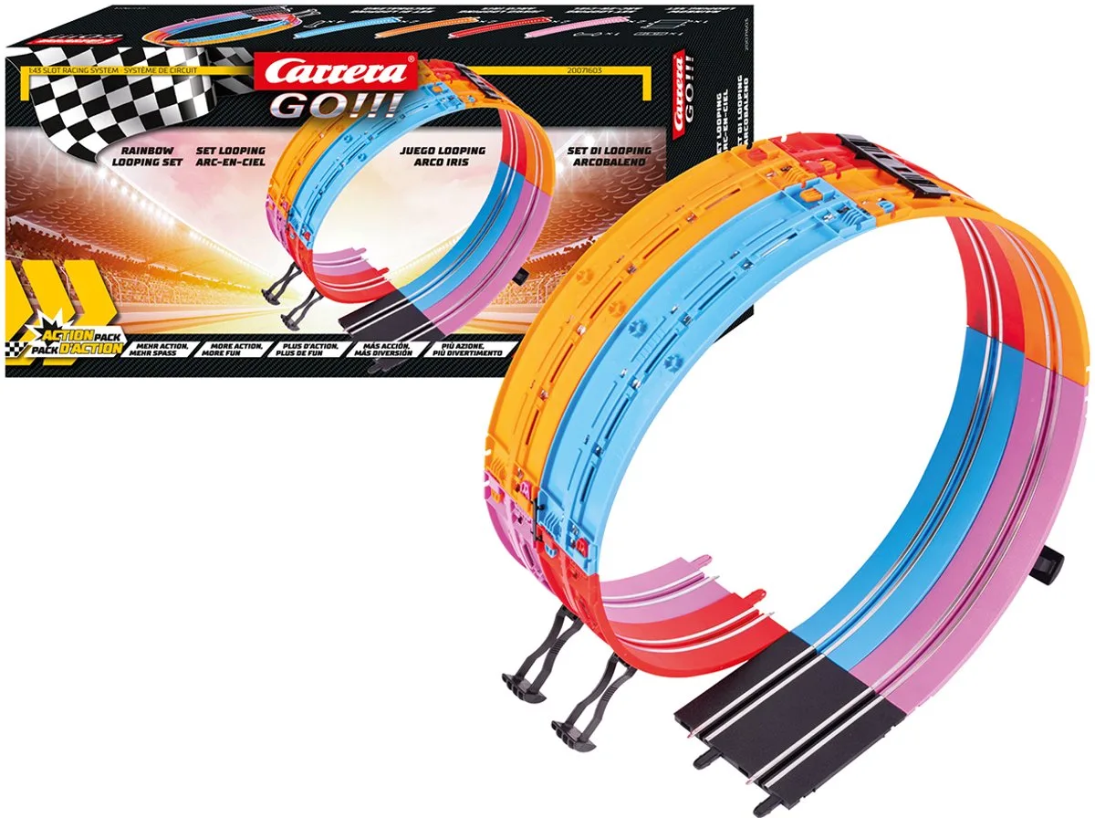Go!!! Racebaanonderdeel - GO!!! - Regenboog Looping Set met Steunen - 8 Onderdelen onderdeel by Carrera in Multicolour – product photo