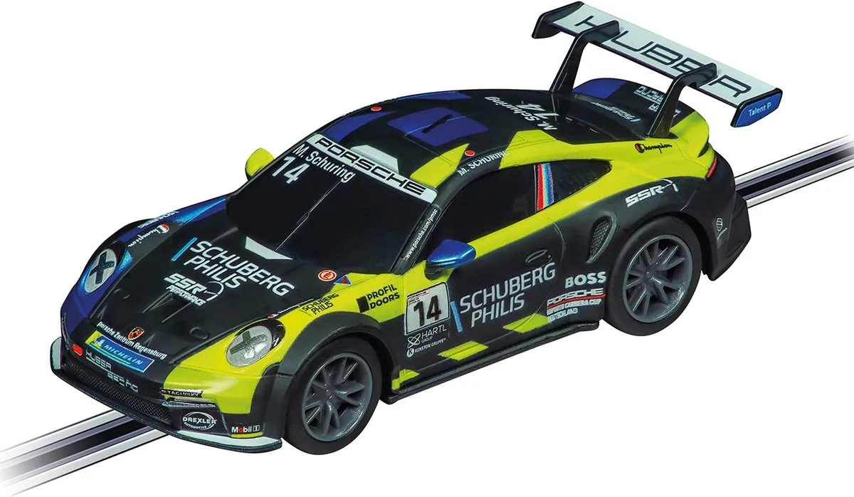 Carrera 20064245 GO!!! Voiture Porsche 911 GT3 Cup (992) « Huber Racing, no.14 » de Carrera en Multicolore – photo du produit