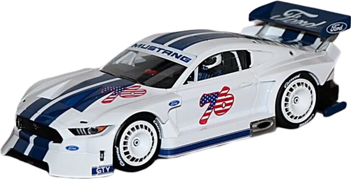 miniatuur auto Ford Mustang GTY Nr.76 DieCast 1/32, Wit / Blauw de Carrera en Blanc, Bleu – photo du produit