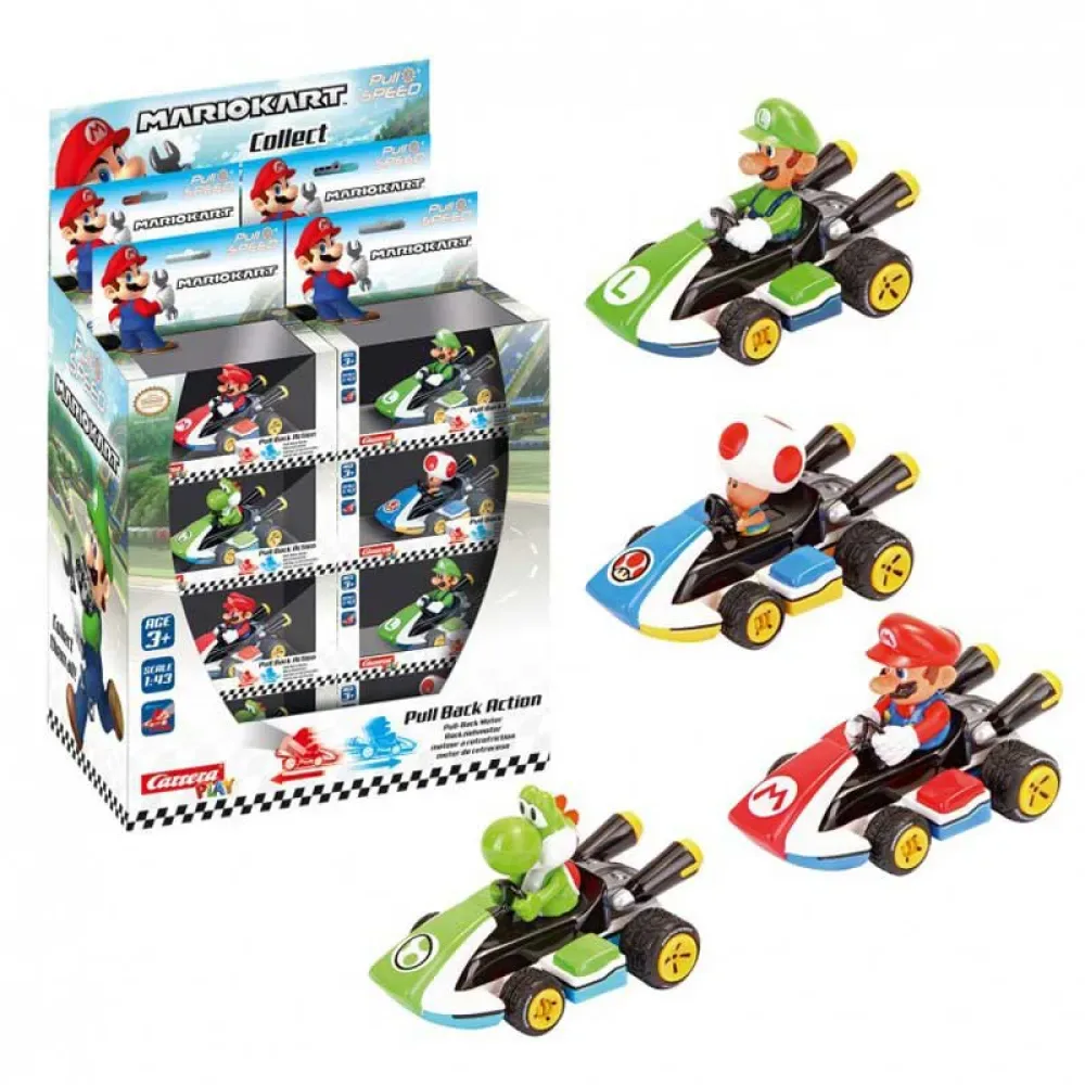 Pull & Speed Mario Kart 8-biler Assorteret fra Carrera – produktbillede