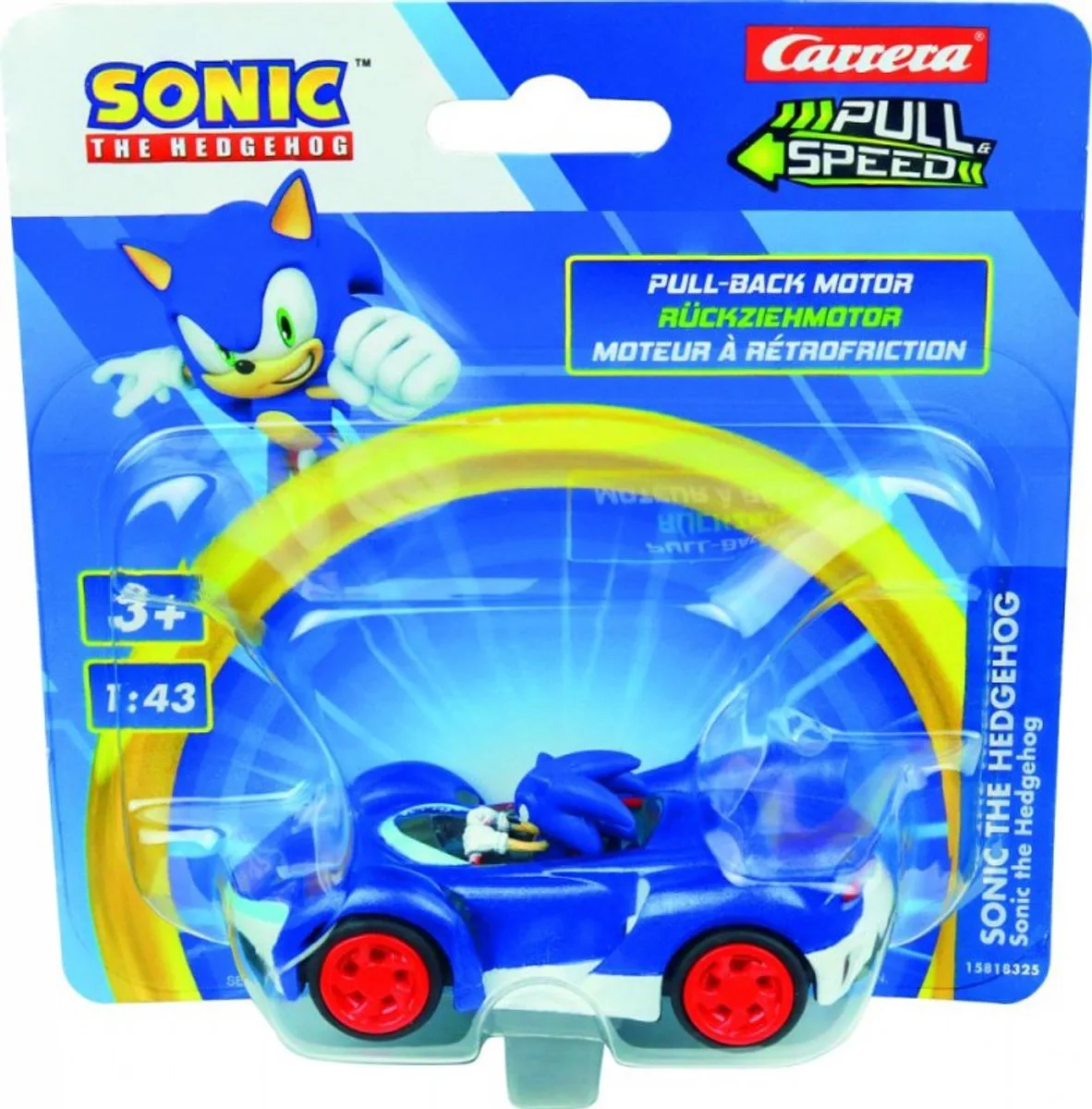 Pull & Speed ​​Sonic Team Sonic Racing Auto van Carrera in Zwart – productfoto
