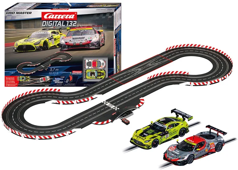 Racebaan - DIGITAL 132 - Grid Master - Ferrari 296 GT3 AF Corse vs Mercedes-AMG GT3 Evo Getspeed - 5,7m de Carrera en Multicolore – photo du produit