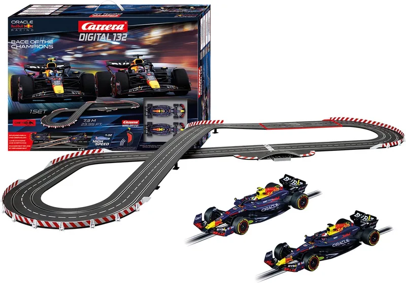 Racebaan - DIGITAL 132 - R of the Champions - RB20 Max Verstappen - RB20 Sergio Pérez - 7,3m by Carrera in Multicolour – product photo