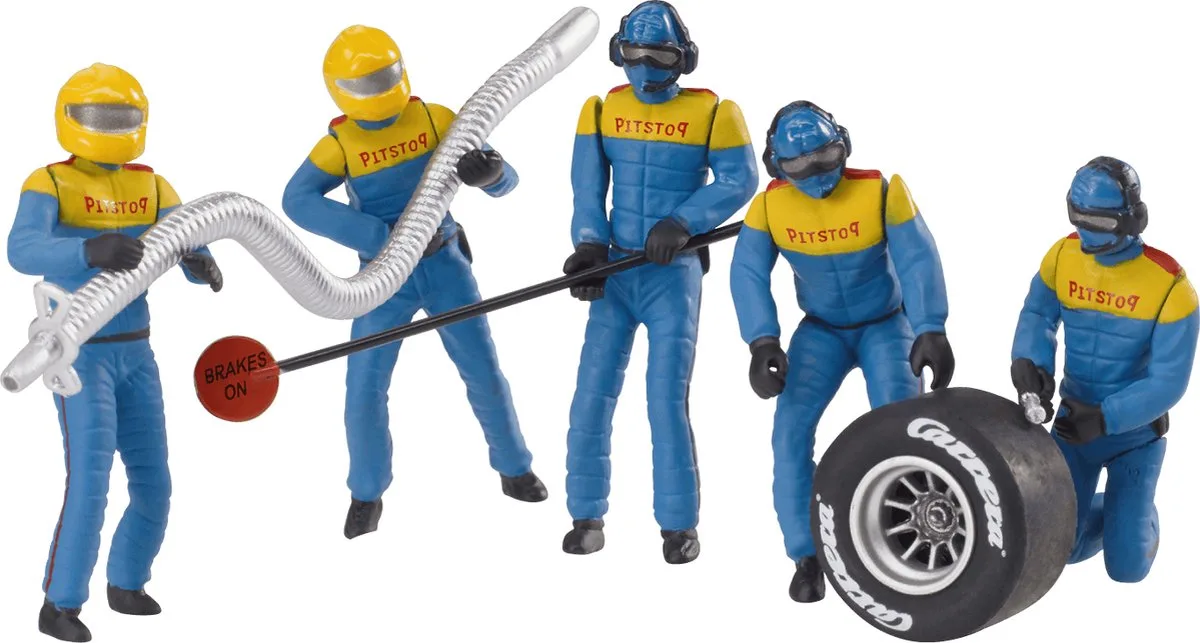 Racebaanonderdeel - DIGITAL 124/132/Evolution - Mechanisch Team voor - 5 Figuren onderdeel van Carrera in Meerkleurig – productfoto