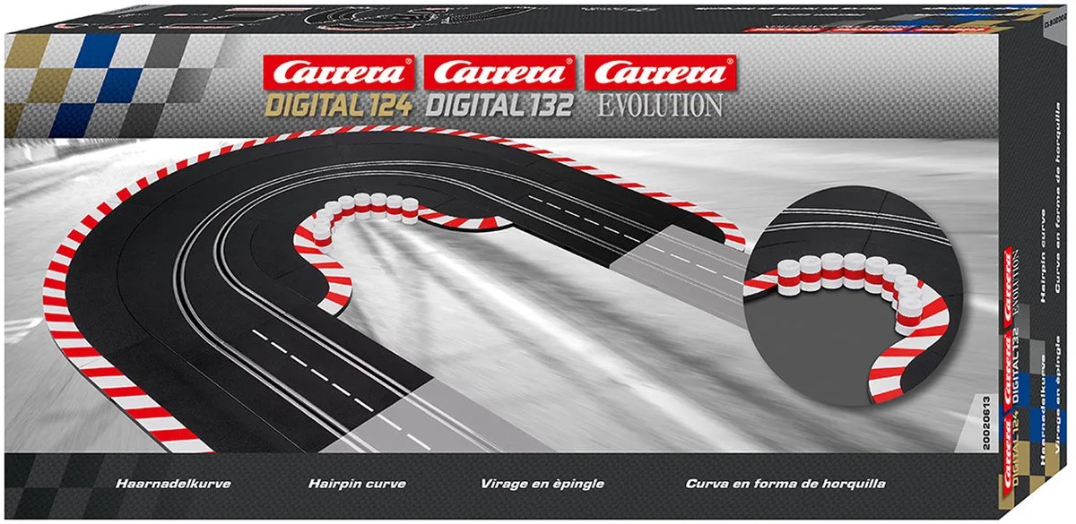 Racebaanonderdeel - DIGITAL 124/132/Evolution - Uitbreidingsset Haarspeldbocht - 7 Baanonderdelen onderdeel van Carrera in Meerkleurig – productfoto