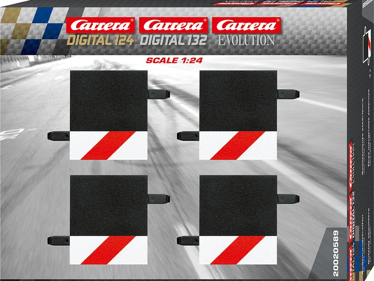 Racebaanonderdeel - DIGITAL 124/132/Evolution - Uitbreidingsset Kerbstenen voor 1/4 Rechte Baanstukken - 4 Onderdelen onderdeel von Carrera in Mehrfarbig – Produktfoto