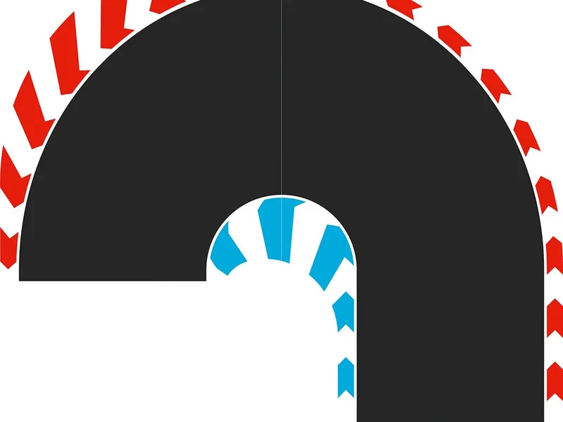 Racebaanonderdeel - HYBRID - Uitbreidingsset Hairpin Curve 180° Links en Rechts - 2 Baanonderdelen onderdeel by Carrera in Multicolour – product photo