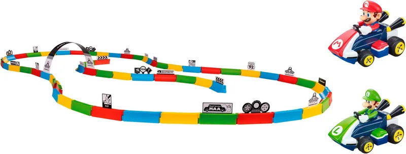 RC voertuig Auto - Mini Mario Kart - Tabletop Racing Set - Mario vs. Luigi - 2 Bestuurbare Auto's - 2,4 GHz - 5 km/u - Schaal 1:43 by Carrera in Multicolour – product photo 2 of 5