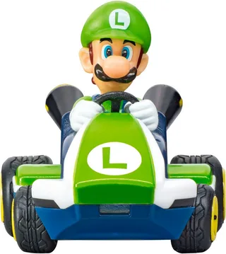 RC voertuig Auto - Mini Mario Kart - Tabletop Racing Set - Mario vs. Luigi - 2 Bestuurbare Auto's - 2,4 GHz - 5 km/u - Schaal 1:43 by Carrera in Multicolour – product photo 4 of 5