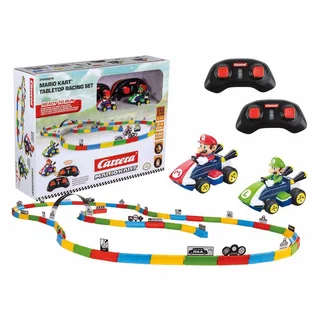 RC voertuig Auto - Mini Mario Kart - Tabletop Racing Set - Mario vs. Luigi - 2 Bestuurbare Auto's - 2,4 GHz - 5 km/u - Schaal 1:43 by Carrera in Multicolour – product photo 1 of 5