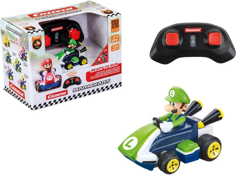 RC voertuig Auto - RC Auto Mini - Mario Kart™ - Luigi - 6,2cm Lang - 2,4GHz RC Model Kant en Klaar de Carrera en RC Auto Mini – Mario Kart™ – Luigi – 6, 2 cm Lang – 2, 4GHz RC Model Kant en Klaar – photo du produit