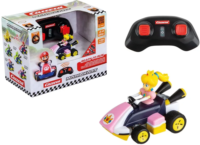 RC voertuig Auto - RC Auto Mini - Mario Kart™ - Peach - 6,2cm Lang - 2,4GHz RC Model Kant en Klaar by Carrera in RC Auto Mini – Mario Kart™ – Peach – 6, 2 cm Lang – 2, 4GHz RC Model Kant en Klaar – product photo