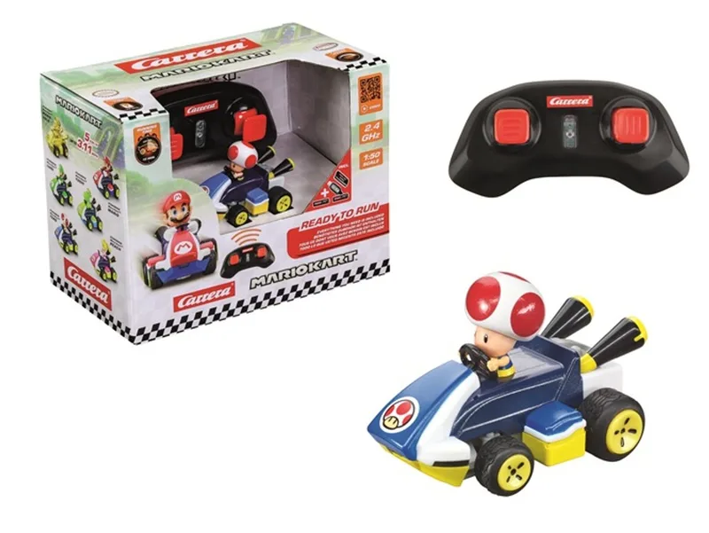 RC voertuig Auto - RC Auto Mini - Mario Kart™ - Toad - 6,2cm Lang - 2,4GHz RC Model Kant en Klaar de Carrera en RC Auto Mini – Mario Kart™ – Toad – 6, 2 cm Lang – 2, 4GHz RC Model Kant en Klaar – photo du produit