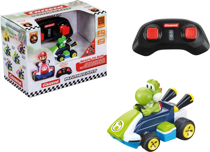 RC voertuig Auto - RC Auto Mini - Mario Kart™ - Yoshi - 6,2cm Lang - 2,4GHz RC Model Kant en Klaar by Carrera in RC Auto Mini – Mario Kart™ – Yoshi – 6, 2 cm Lang – 2, 4GHz RC Model Kant en Klaar – product photo