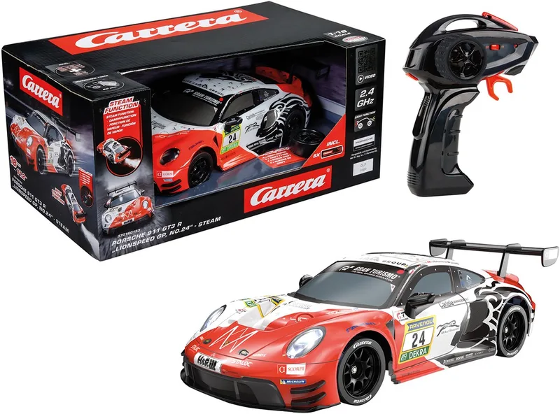 RC voertuig Auto - RC Auto - Porsche 911 GT3 R Lionspeed GP No.24 - Rood/Wit - 2,4GHz RC Model Kant en Klaar - 1:16 Bestuurbare Auto von Carrera in RC Auto – Porsche 911 GT3 R Lionspeed GP No.24 – Rood, Wit – 2, 4GHz RC Model Kant en Klaar – Produktfoto
