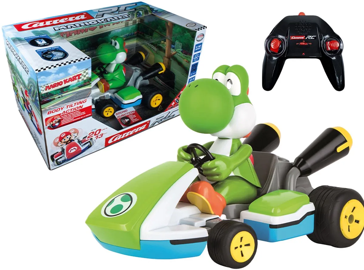 RC voertuig Auto - RC Mario Kart - Yoshi - Rkart met Geluid - Schaal 1:16 -2,4GHz RC Model Kant en Klaar von Carrera in RC Mario Kart – Yoshi – Rkart met Geluid – Schaal 1:16 -2, 4GHz RC Model Kant en Klaar – Produktfoto
