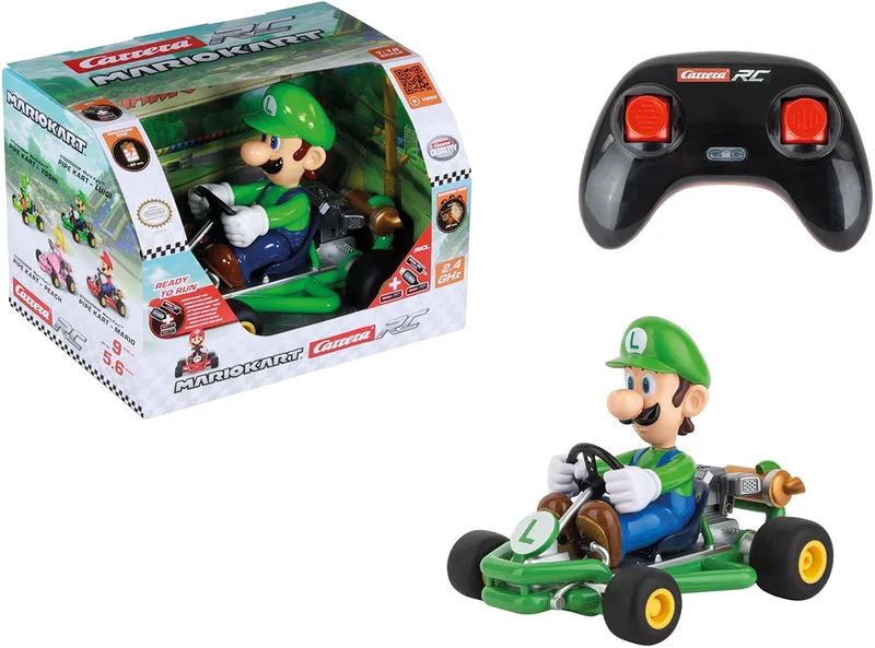 RC voertuig Auto - RC Mario Kart™ - Pipe Kart - Luigi - Schaal 1:18 - 2,4GHz RC Model Kant en Klaar by Carrera in RC Mario Kart™ – Pipe Kart – Luigi – Schaal 1:18 – 2, 4GHz RC Model Kant en Klaar – product photo