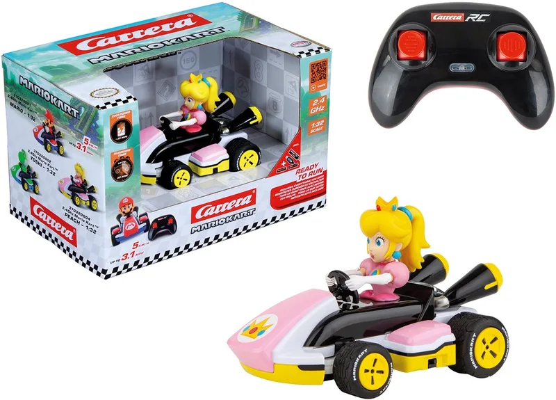 RC voertuig Auto - RC Mario Kart™ - R Kart - Peach - Schaal 1:32 - 2,4GHz RC Model Kant en Klaar by Carrera in RC Mario Kart™ – R Kart – Peach – Schaal 1:32 – 2, 4GHz RC Model Kant en Klaar – product photo