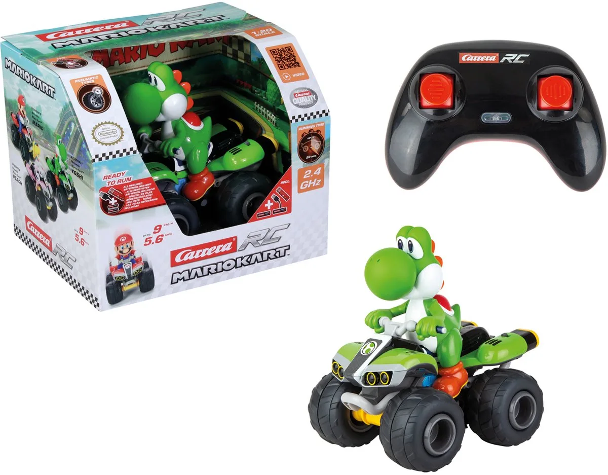 RC voertuig Auto - RC Mario Kart™ - Yoshi - Quad - Schaal 1:20 - 19,5cm - 2,4GHz RC Model Kant en Klaar von Carrera in RC Mario Kart™ – Yoshi – Quad – Schaal 1:20 – 19, 5 cm – 2, 4GHz RC Model Kant en Klaar – Produktfoto