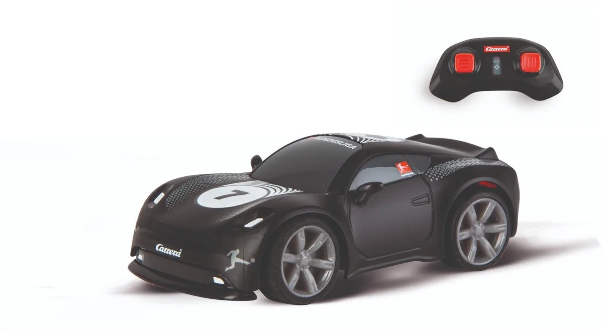 RC voertuig - Mini RC Auto - Voetbal - Bundesliga - 2,4GHz RC Model Kant en Klaar - 1:43 van Carrera in Zwart – productfoto
