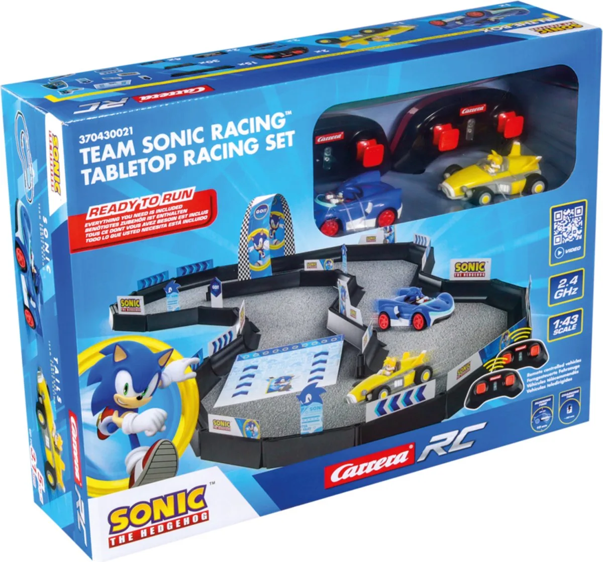RC voertuig - RC Auto Mini - Team Sonic Racing - R Set - Sonic vs. Tails - Schaal 1:43 RC Model Kant en Klaar de Carrera en Multicolore – photo du produit
