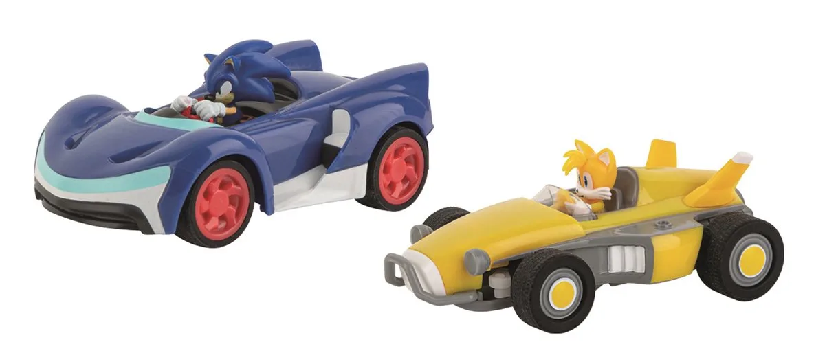 RC voertuig - RC Auto Mini - Team Sonic Racing - Sonic vs. Tails - Twin Pack - Schaal 1:43 - 7,5cm - 2,4GHz RC Model Kant en Klaar de Carrera en Multicolore – photo du produit