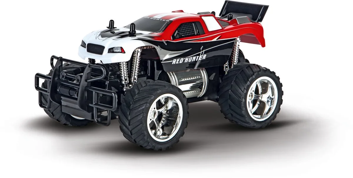 RC 370180012 Red Hunter X 1:18 Véhicule RC débutant électrique Monstertruck propulsion arrière avec piles de Carrera en Rouge – photo du produit