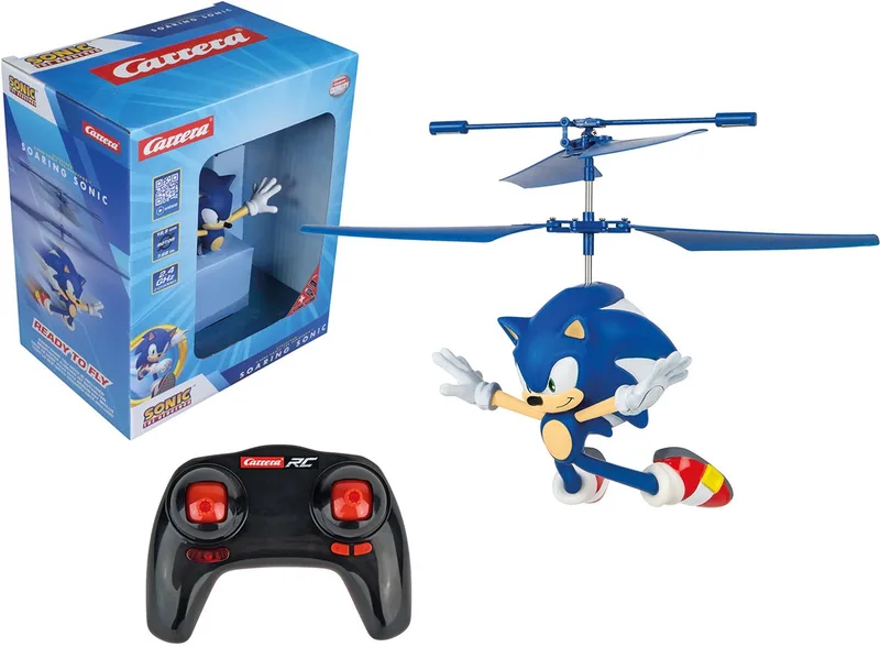 RC voertuig - RC Helikopter - Flying Sonic the Hedgehog- Soaring Sonic - 2,4GHz RC Model Kant en Klaar de Carrera en Bleu – photo du produit