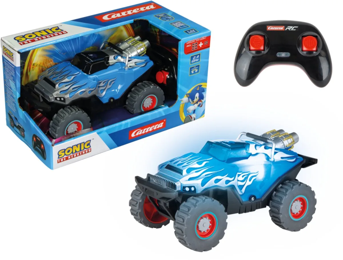 RC voertuig - RC Monster Truck - Sonic Racing Crossworlds - 22 cm - 2,4 GHz RC Model Kant en Klaar de Carrera en Bleu – photo du produit