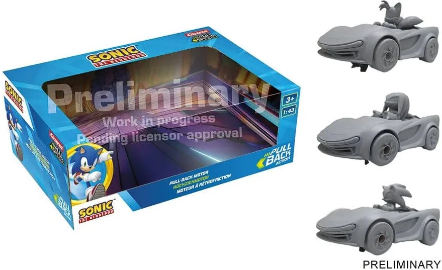 Sonic Racing: CrossWorlds Pull-Back Car - Sonic, Tails & Knuckles (3-Pack) by Carrera – product photo