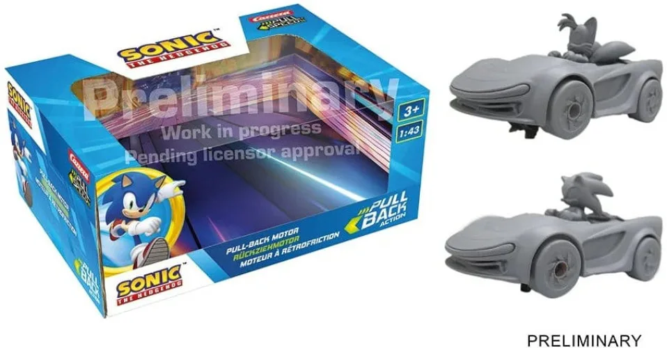 Sonic Racing: CrossWorlds Pull-Back Car - Sonic & Tails (Twinpack) fra Carrera – produktbillede