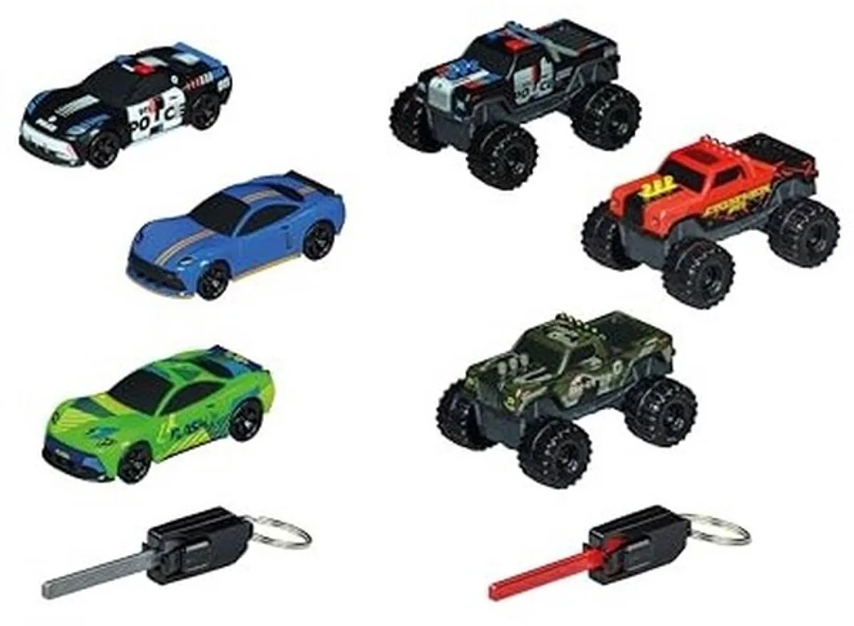 speelgoedauto Key Racer Mix Display 1:65 met startschakel. de Carrera en Multicolore – photo du produit