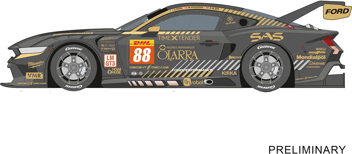 Speelgoedvoertuig Auto - DIGITAL 124 - Ford Mustang GT3 Proton Competition No.88 Spa 2024 auto de Carrera en Multicolore – photo du produit