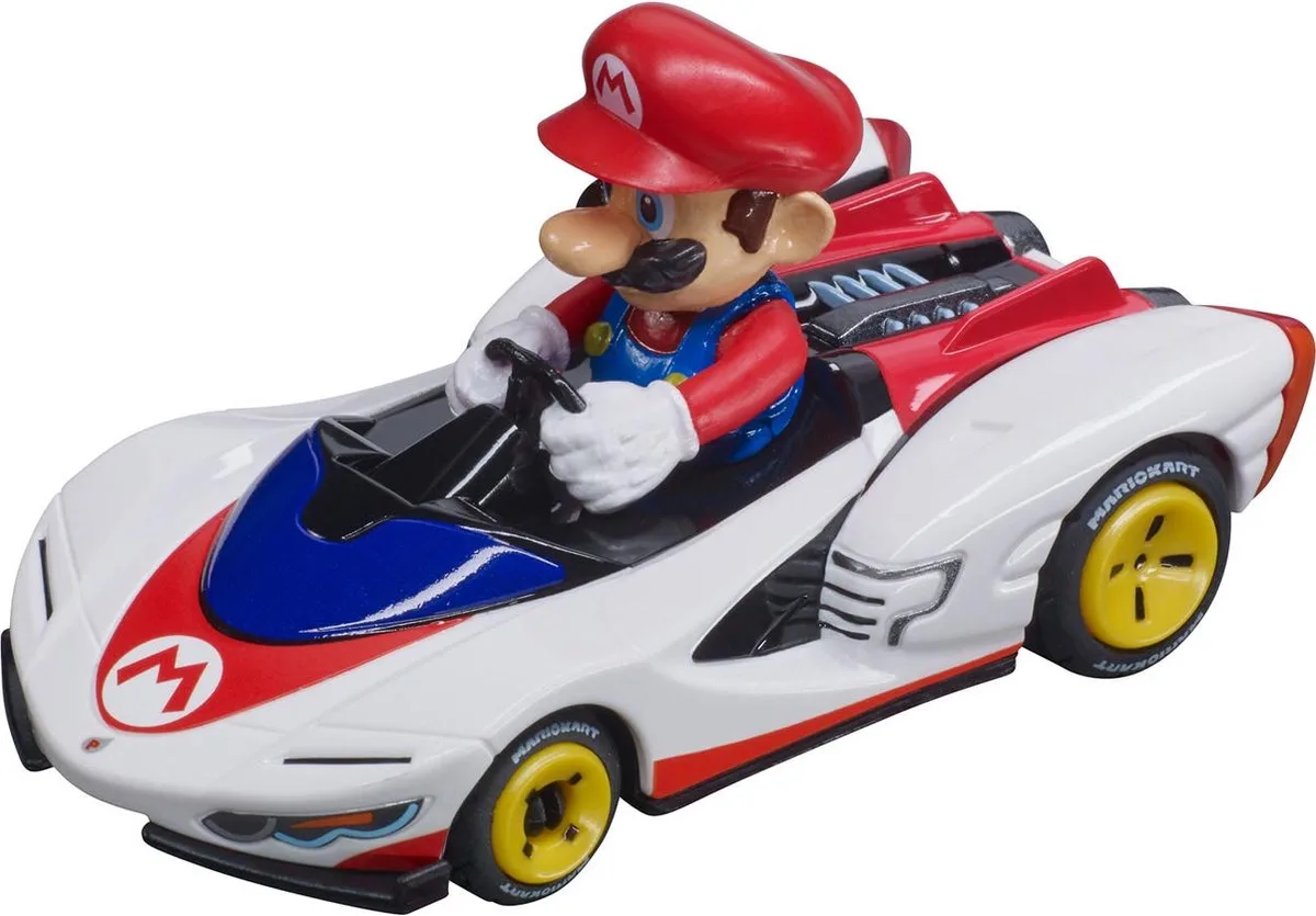 Speelgoedvoertuig Auto - Mario Kart - P Wing Mario - Pull Back Auto - Terugtrekauto - 1:43 fra Carrera i Flerfarvet – produktbillede