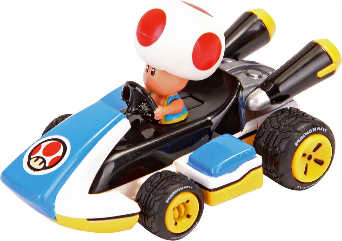 Speelgoedvoertuig Auto - Mario Kart -Toad - Pull Back Auto - Terugtrekauto - 1:43 van Carrera in Meerkleurig – productfoto