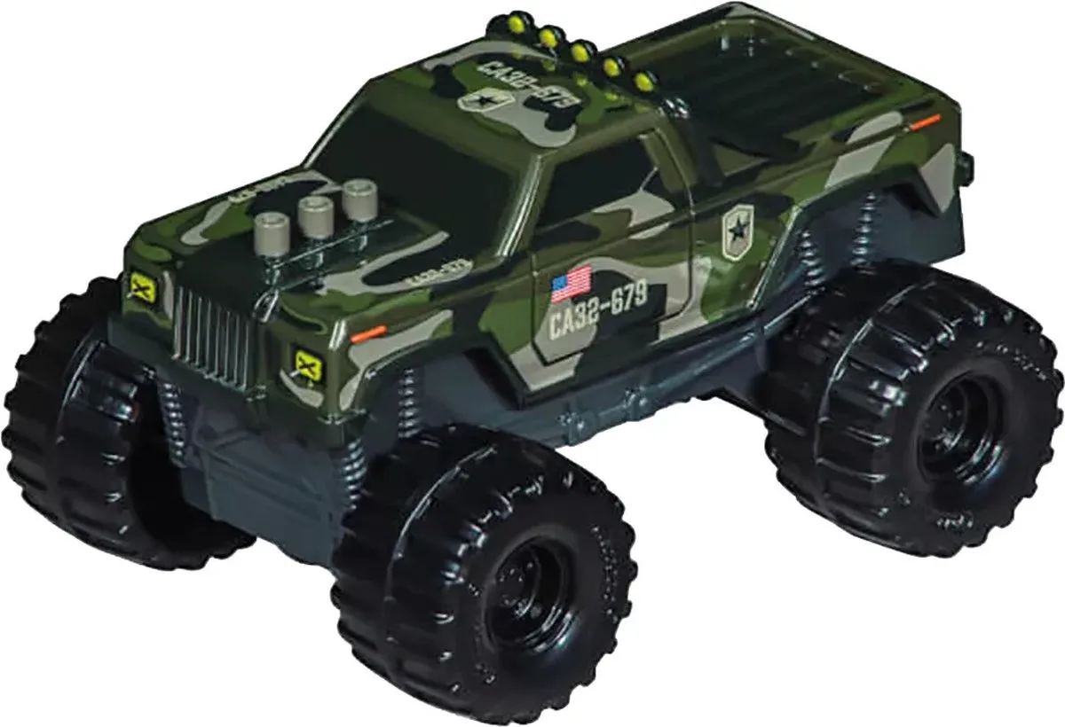 Speelgoedvoertuig - Monster Truck -Camouflage- - Key Rr in Schaal 1:64 Terugtrekauto fra Carrera i Grøn – produktbillede